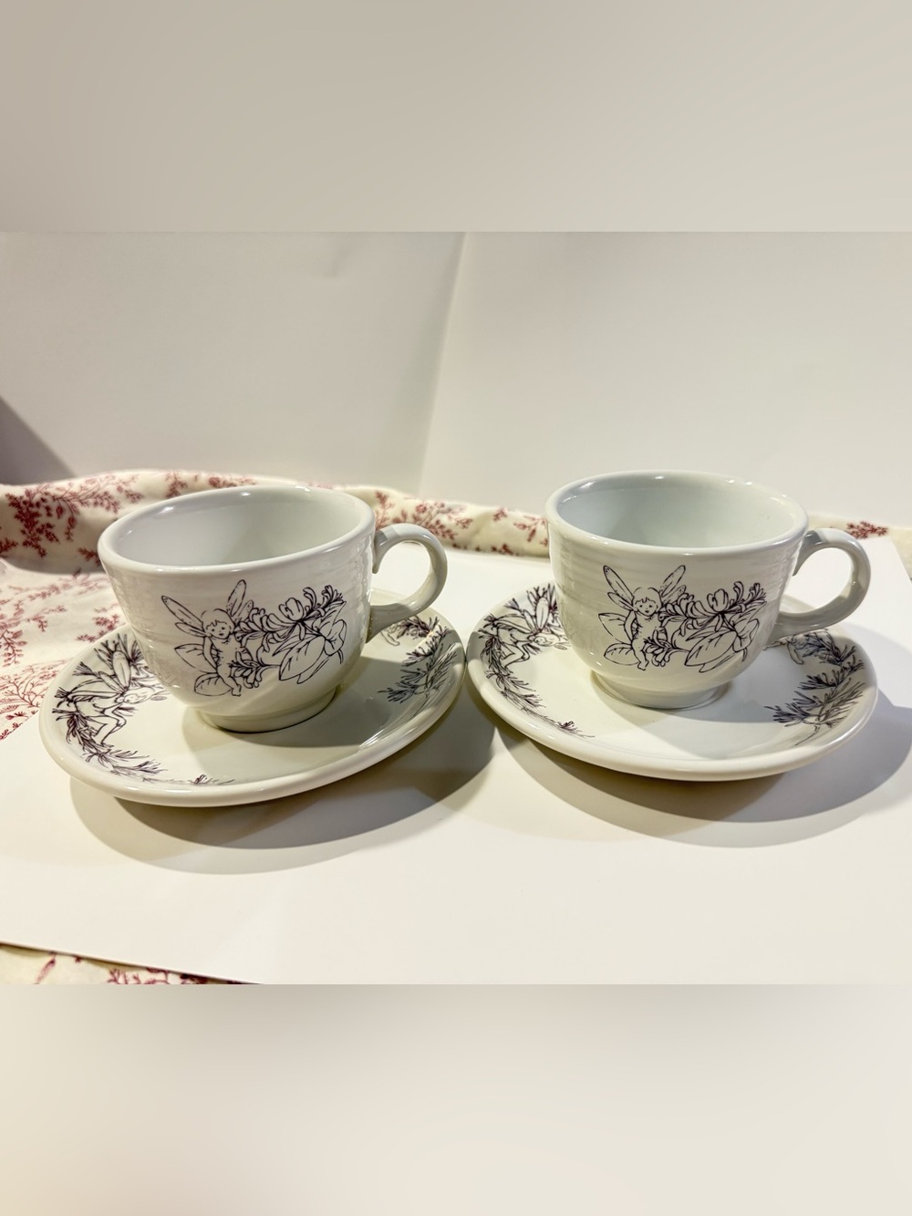 Fiestaware Sugar Plum Fairy Teacup and Saucer, set of two